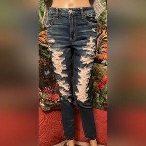 American Eagle Outfitters Distressed Super Stretch Jegging Jeans